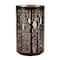 Black & Gold Forest Trees Punched Metal Candle Holder Set